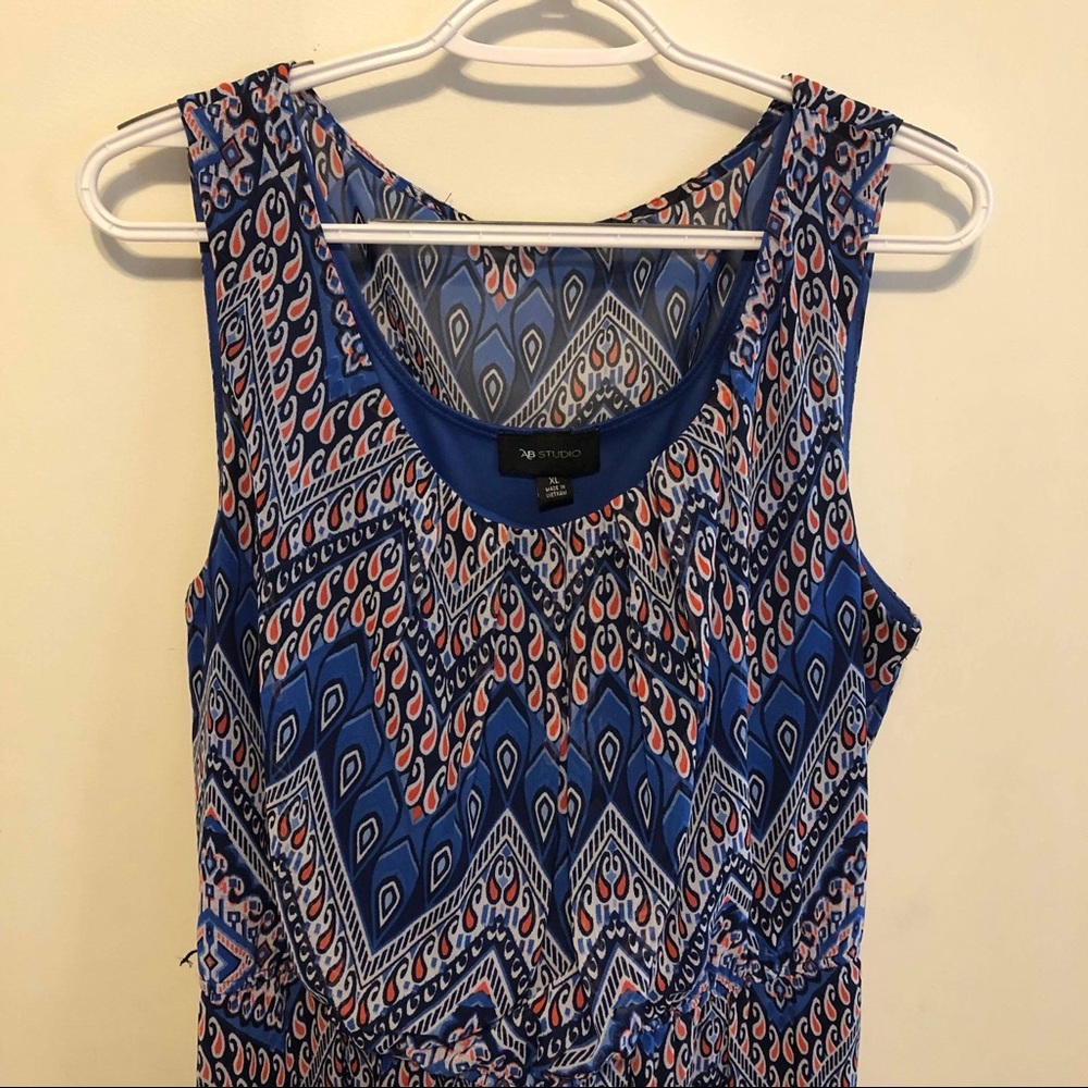 Belted short sleeve dress lined A B studios